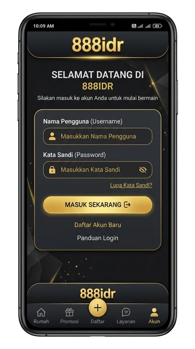 Tampilan halaman login 888idr